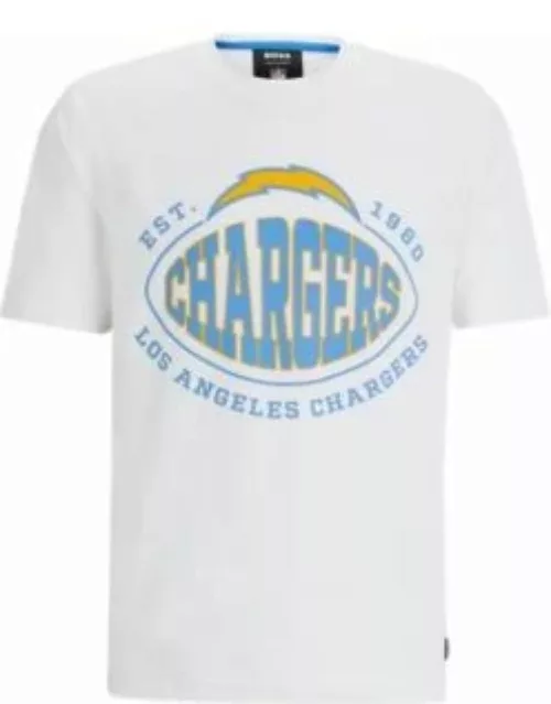 BOSS x NFL stretch-cotton T-shirt with collaborative branding- Chargers Men's T-Shirt
