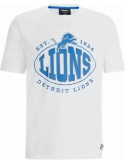 BOSS x NFL stretch-cotton T-shirt with collaborative branding- Lions Men's T-Shirt