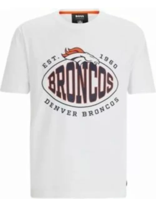 BOSS x NFL stretch-cotton T-shirt with collaborative branding- Broncos Men's T-Shirt