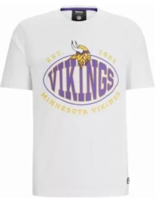 BOSS x NFL stretch-cotton T-shirt with collaborative branding- Vikings Men's T-Shirt