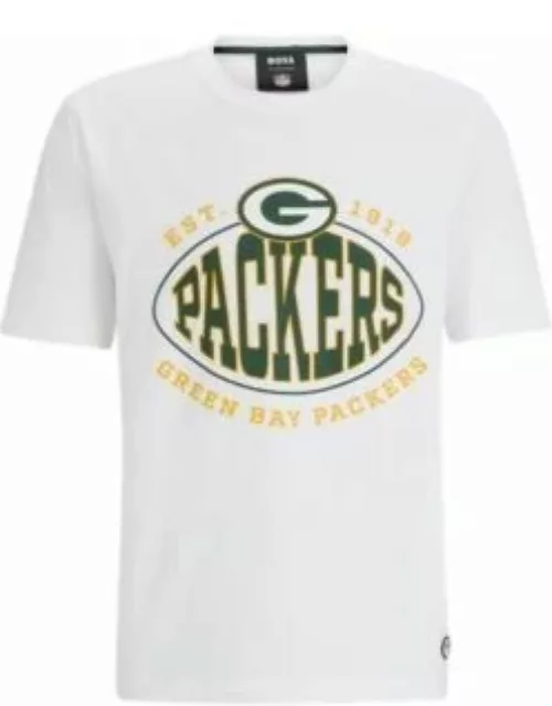 BOSS x NFL stretch-cotton T-shirt with collaborative branding- Packers Men's T-Shirt