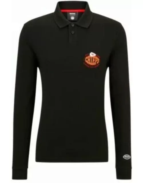 BOSS x NFL long-sleeved polo shirt with collaborative branding- Chiefs Men's Polo Shirt