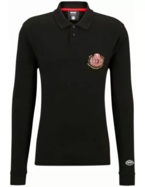 BOSS x NFL long-sleeved polo shirt with collaborative branding- 49ers Men's Polo Shirt