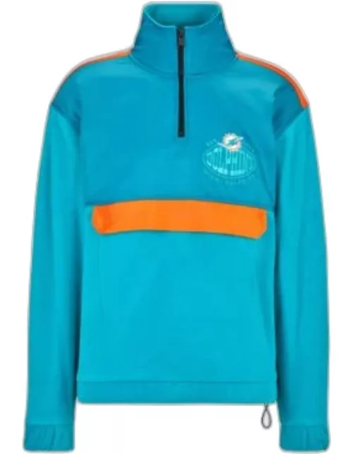BOSS x NFL zip-neck sweatshirt with collaborative branding- Dolphins Men's Tracksuit