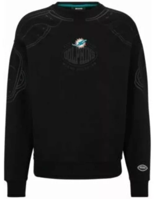 BOSS x NFL cotton-blend sweatshirt with collaborative branding- Dolphins Men's Tracksuit