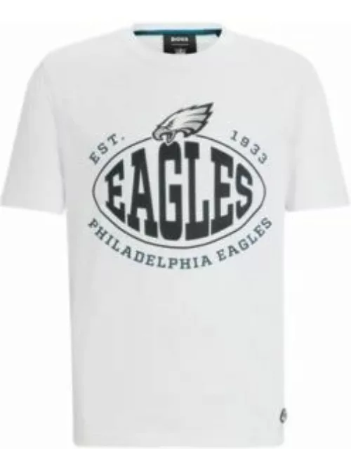 BOSS x NFL stretch-cotton T-shirt with collaborative branding- Eagles Men's T-Shirt