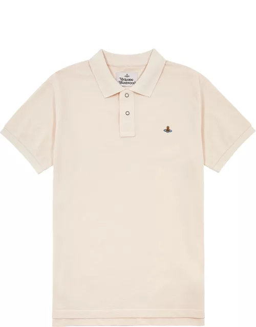 Vivienne Westwood Logo-embroidered Piqué Cotton Polo Shirt - Cream