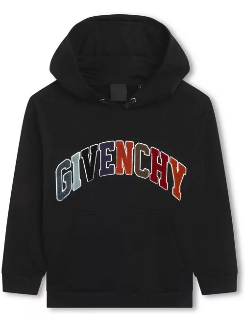 Givenchy Black Hoodie With Multicoloured Signature