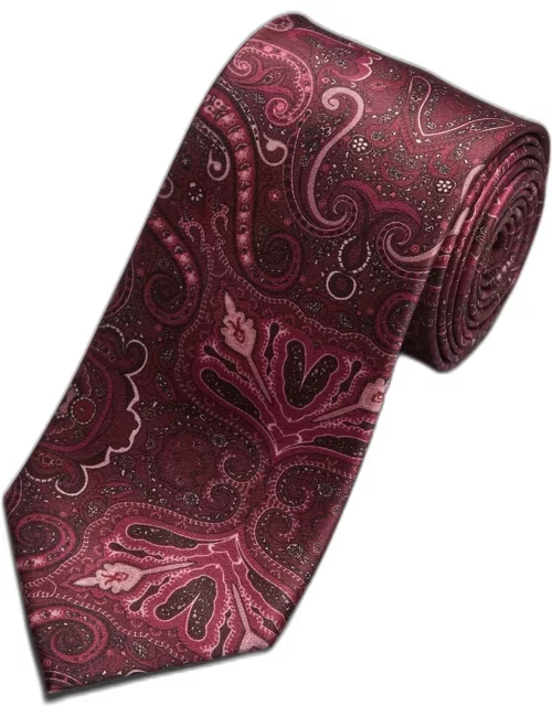 JoS. A. Bank Men's Reserve Collection Paisley Tie, Burgundy, One