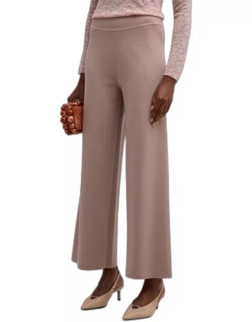 Cashmere Cropped Straight-Leg Pant