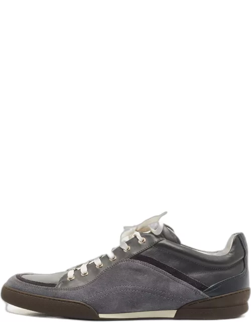 Dior Grey Leather And Suede Low Top Sneaker