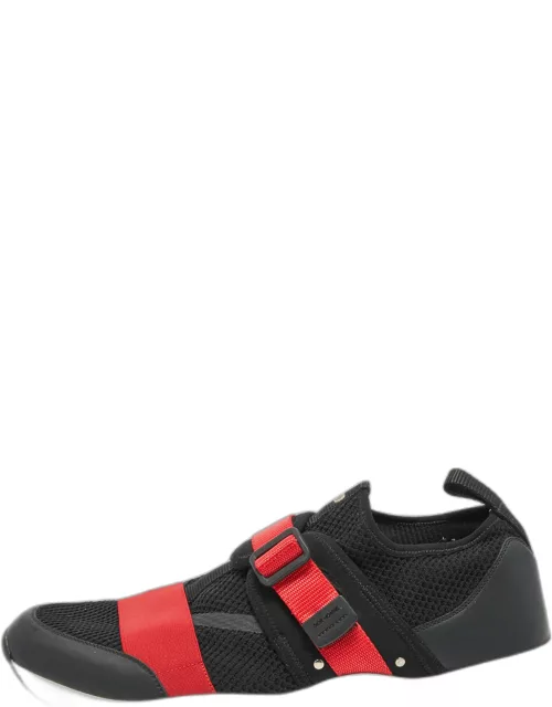 Dior Homme Black/Red Knit Fabric and Leather B21 Low Top Sneaker