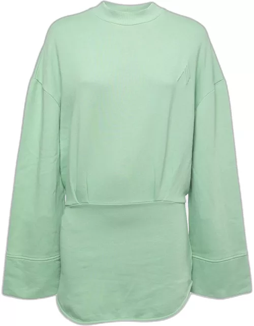 The Attico Pastel Green Cotton Sweatshirt Mini Dress