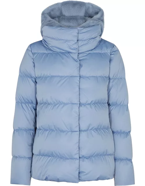Herno Raso Hooded Quilted Shell Jacket - Blue