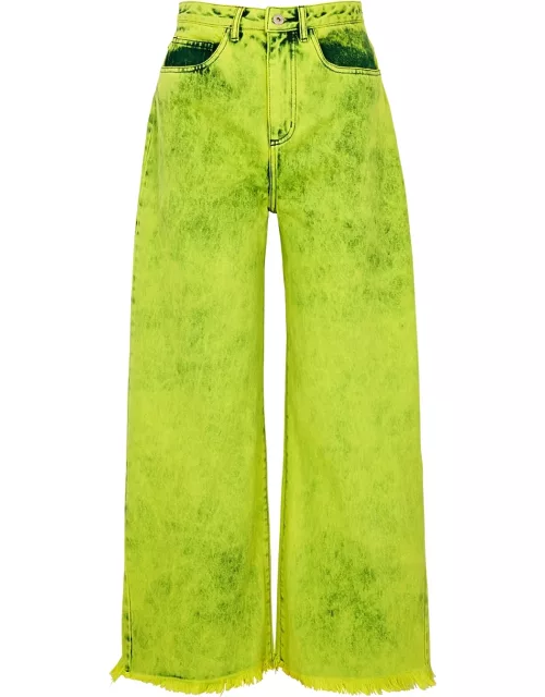 Marques' Almeida Overdyed Wide-leg Jeans - Lime