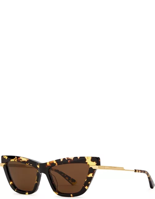 Bottega Veneta Tortoiseshell Cat-eye Sunglasses - Brown Havana - One