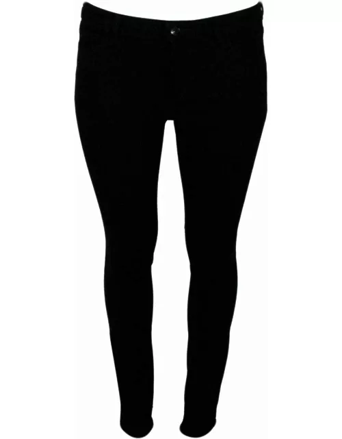 Armani Collezioni Super Skinny 5-pocket Stretch Cotton Trousers With Zip Closure And Small Logo