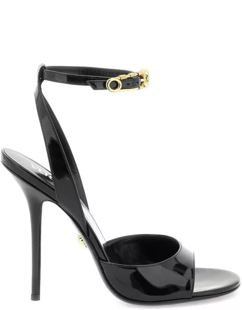 VERSACE 'safety pin' patent leather sandal