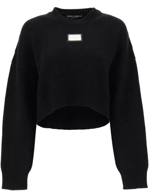 DOLCE & GABBANA Logo plaque cropped sweater
