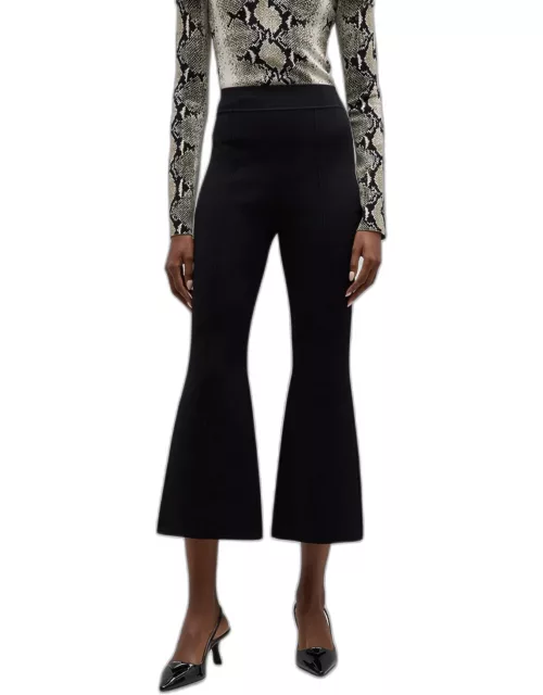 Kennedy Compact Jacquard Crop Flared Pant