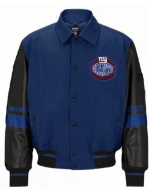 BOSS x NFL water-repellent bomber jacket with collaborative branding- Giants Men's Casual Jacket