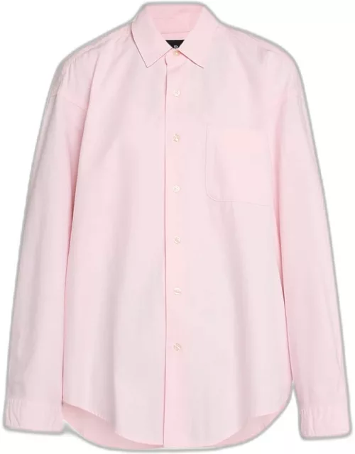 Long-Sleeve Seamless Button-Front Shirt