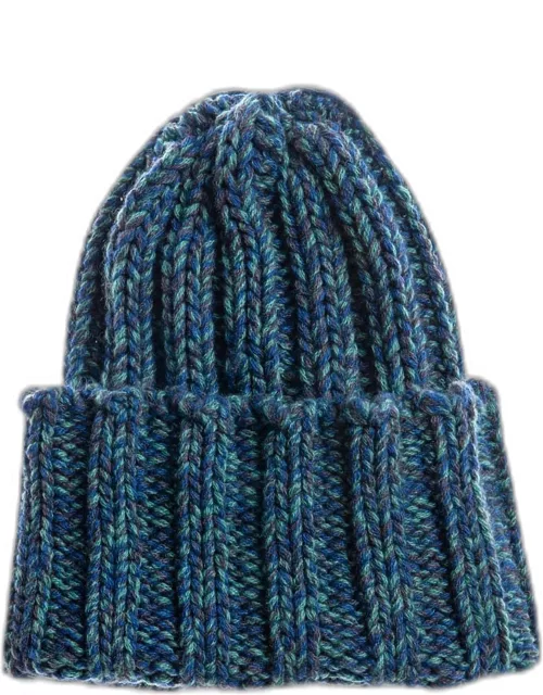 Men's Chunky Rib-Knit Cashmere Beanie Hat