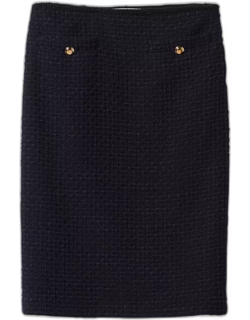 Tweed Grosgrain-Trim Skirt