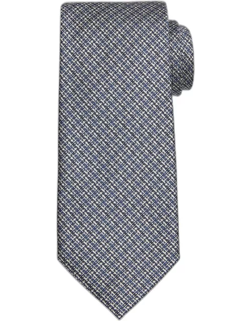 Men's Cross-Stitch Silk Tie