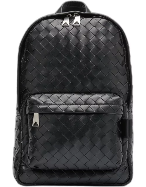 Men's Small Intrecciato Leather Backpack