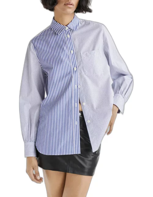 Maxine Multi-Stripe Button-Front Shirt