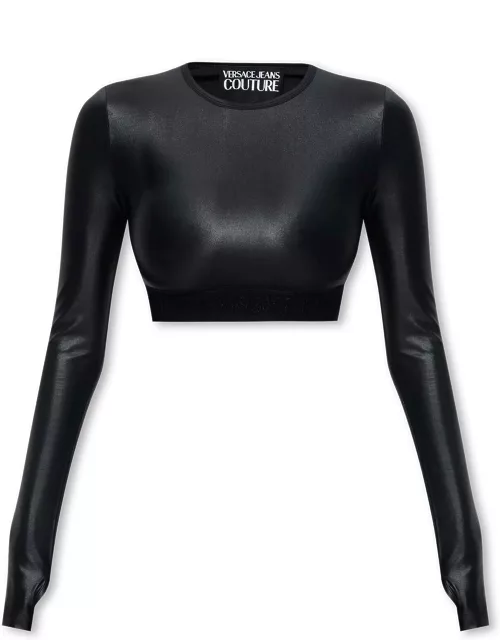 Versace Jeans Couture Logo-underband Crewneck Cropped Top