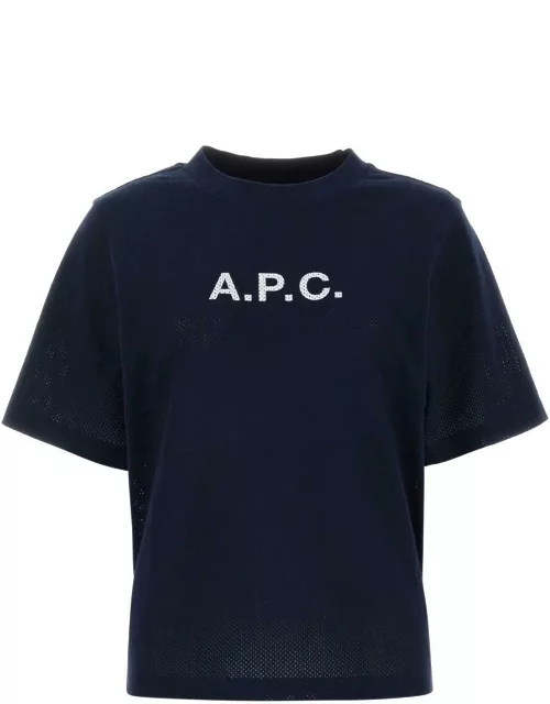 A.P.C. Navy Blue Piquet T-shirt