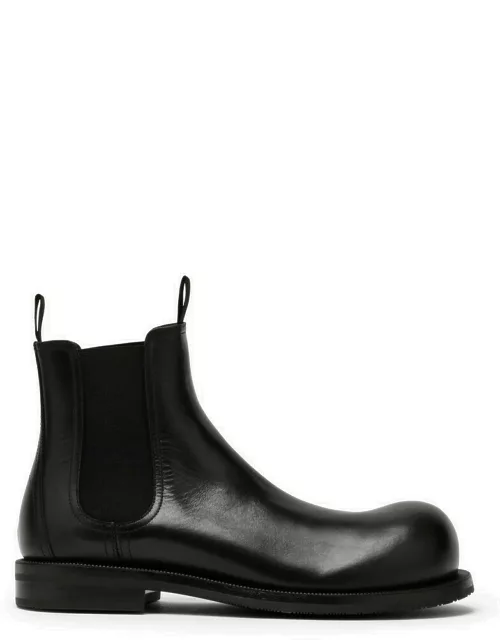 Black leather low boot