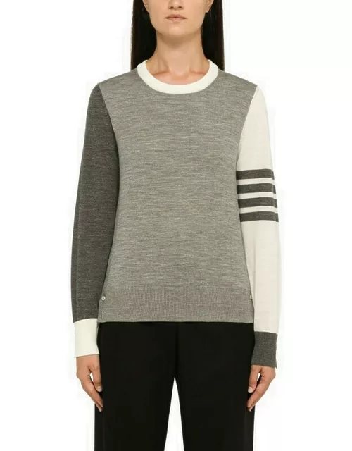 Grey wool crew-neck sweater