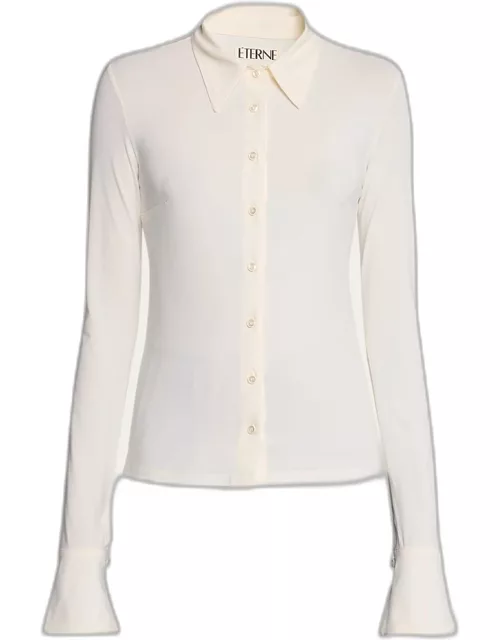 Charlie Slim Stretch Button-Front Top