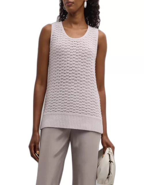 Recycled Cashmere Open-Weave Tank