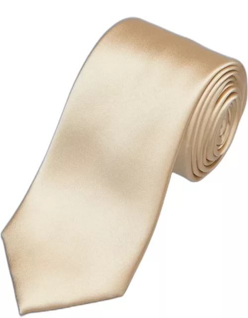 JoS. A. Bank Men's Reserve Collection Satin Weave Solid Tie, Champagne, One