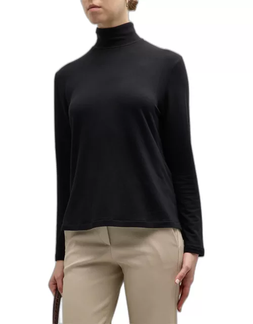 French Terry Turtleneck Top