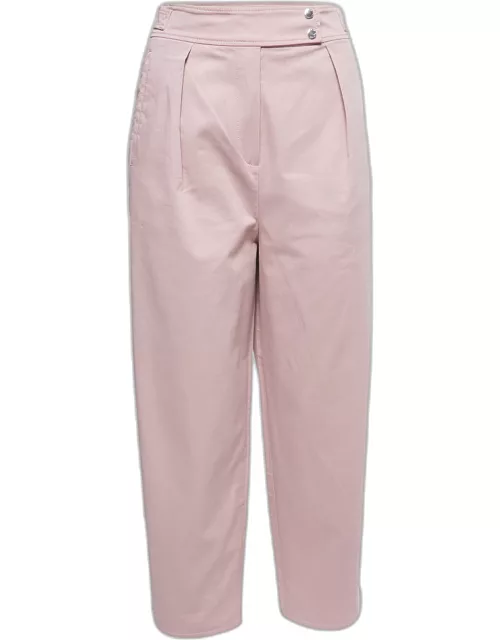 Kenzo Dusty Pink Cotton Twill Pleated Trousers