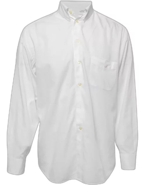 Emporio Armani White Cotton Button Down Full Sleeve Shirt