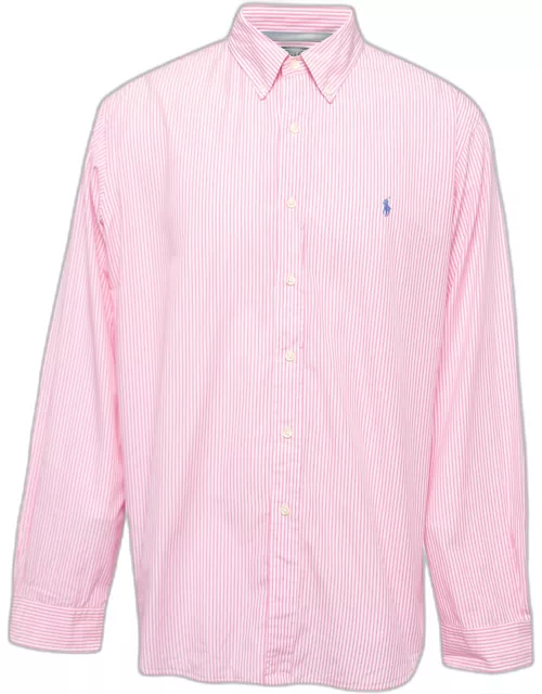 Polo Ralph Lauren Pink Striped Cotton Button Down Full Sleeve Shirt