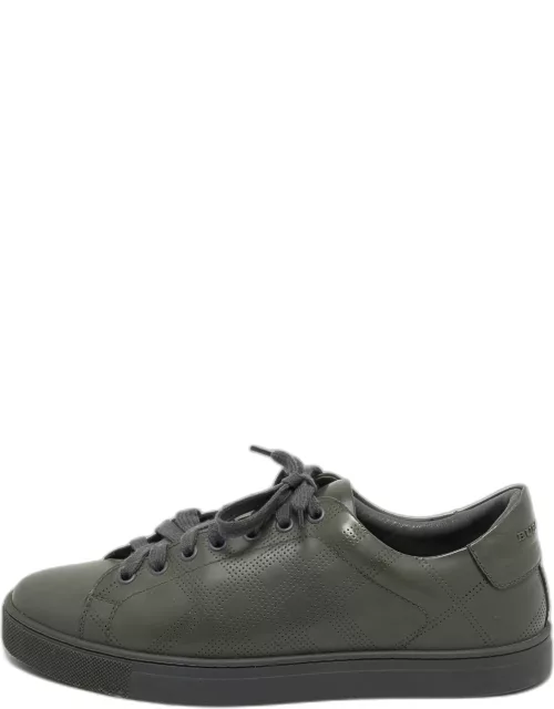 Burberry Grey Perforated Leather Albert Sneaker
