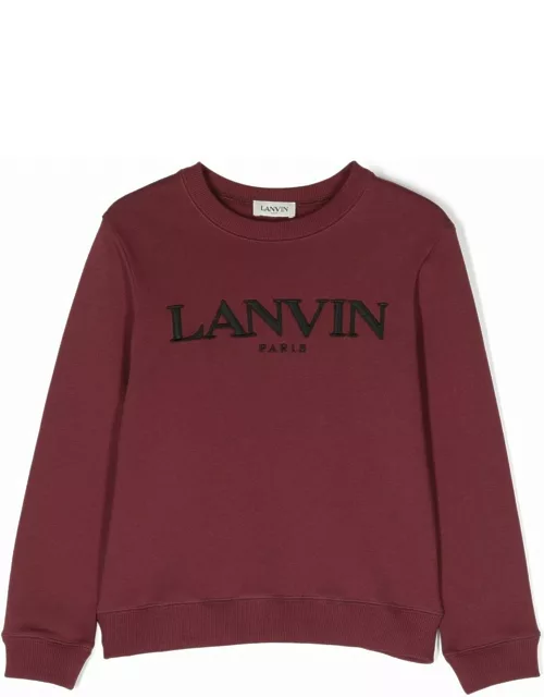 Lanvin Bordeaux Red Cotton Sweatshirt