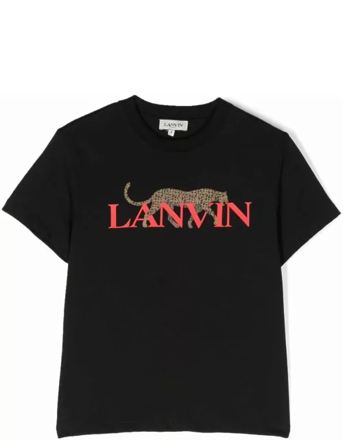 Lanvin Black Cotton Hobo Cat Logo-print T-shirt