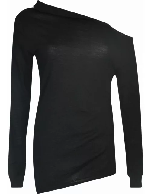 Alberta Ferretti Single-shoulder Asymmetric Plain Sweater