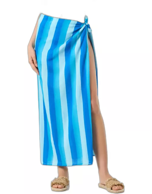 MC2 Saint Barth Cotton Pareo Skirt With Striped Print