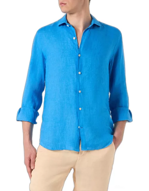 MC2 Saint Barth Man Bluette Linen Pamplona Shirt