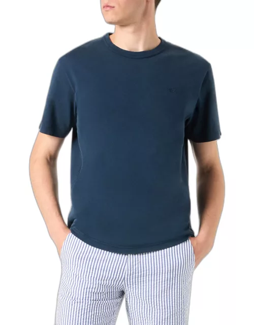 MC2 Saint Barth Man Denim Color Cotton T-shirt