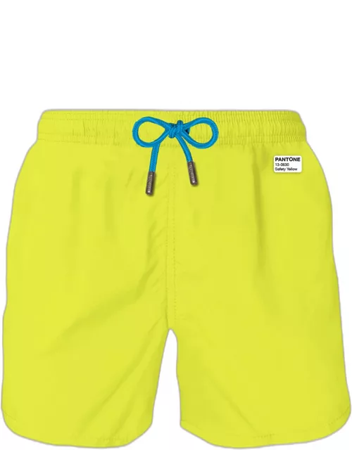 MC2 Saint Barth Man Fluo Yellow Swim Shorts Pantone Special Edition